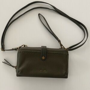 The Sak 'Iris' Smartphone Wallet Wristlet Crossbody, Olive Green Zip Around